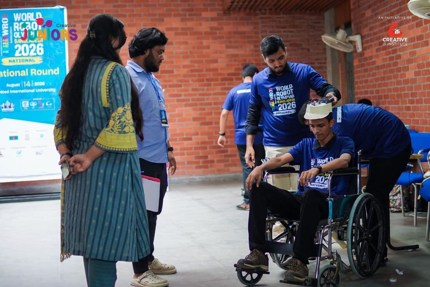 Demonstrating the C.A.R.E. Wheelchair at WRO Bangladesh 2026